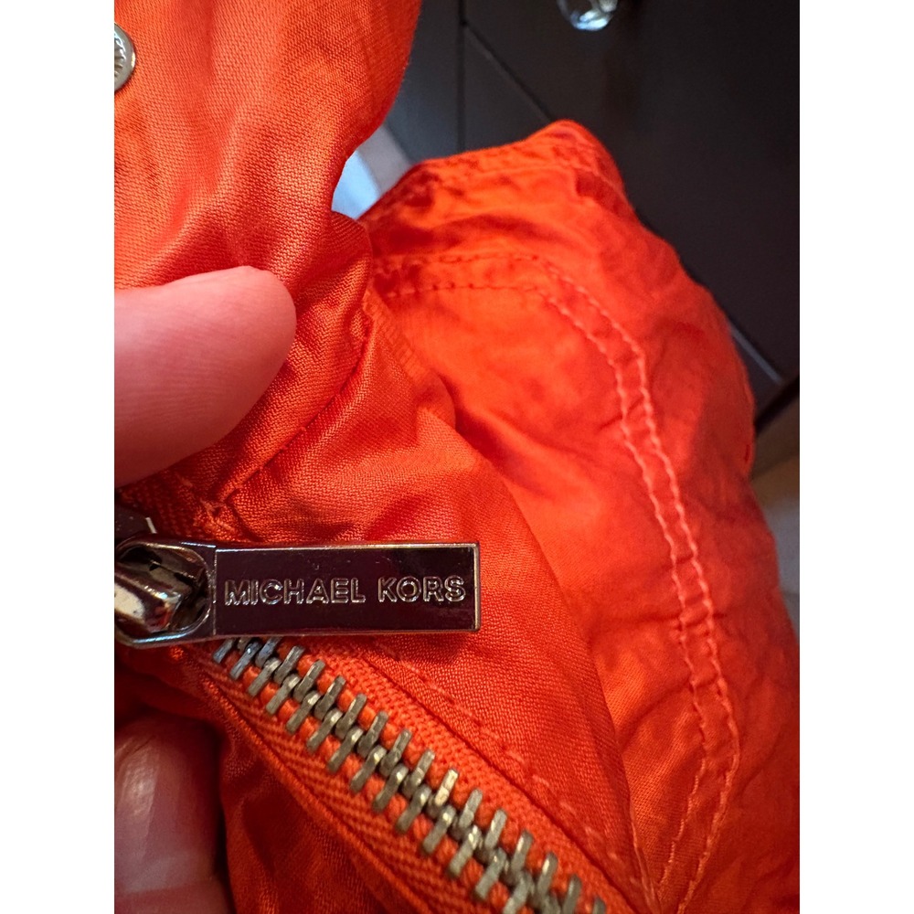 Michael Kors Womens Metallic Orange Field Jacket Belted Utility Coat Large - Picture 7 of 8